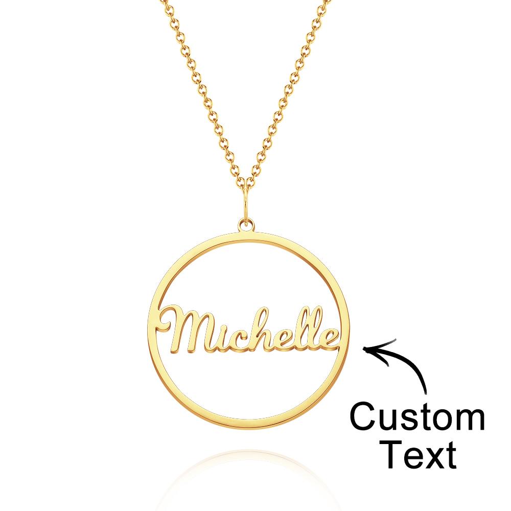 Custom Engraved Necklace Simple Circular Pendant Necklace Gift for Mom - soufeelau