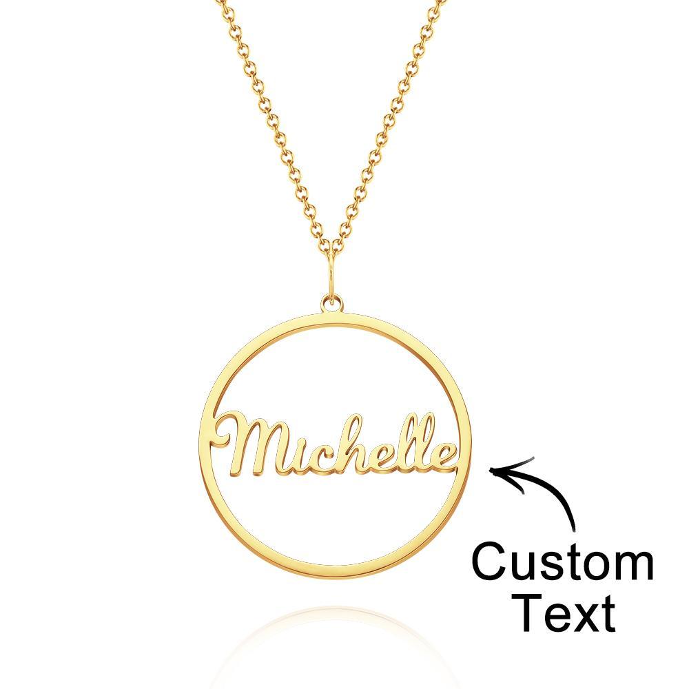 Custom Engraved Necklace Simple Circular Pendant Necklace Gift for Mom - soufeelau