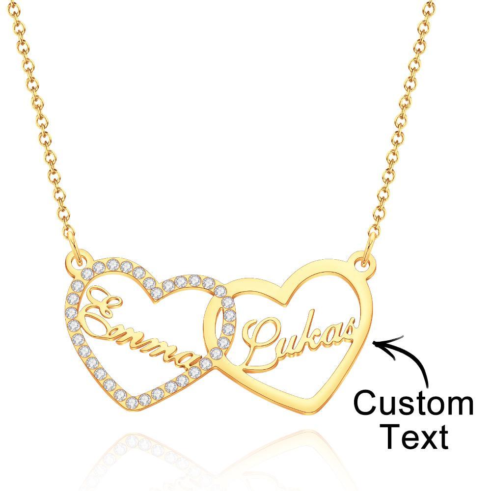 Custom Engraved Necklace Custom Name Love Rhinestones Gifts - soufeelau