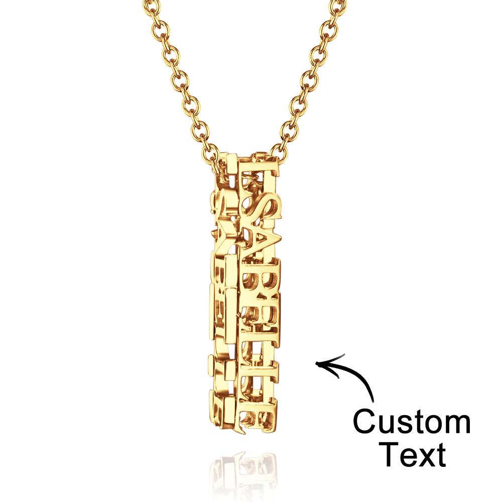 Custom Engraved Necklace Three-dimensional Name Necklace Gift for Her - soufeelau