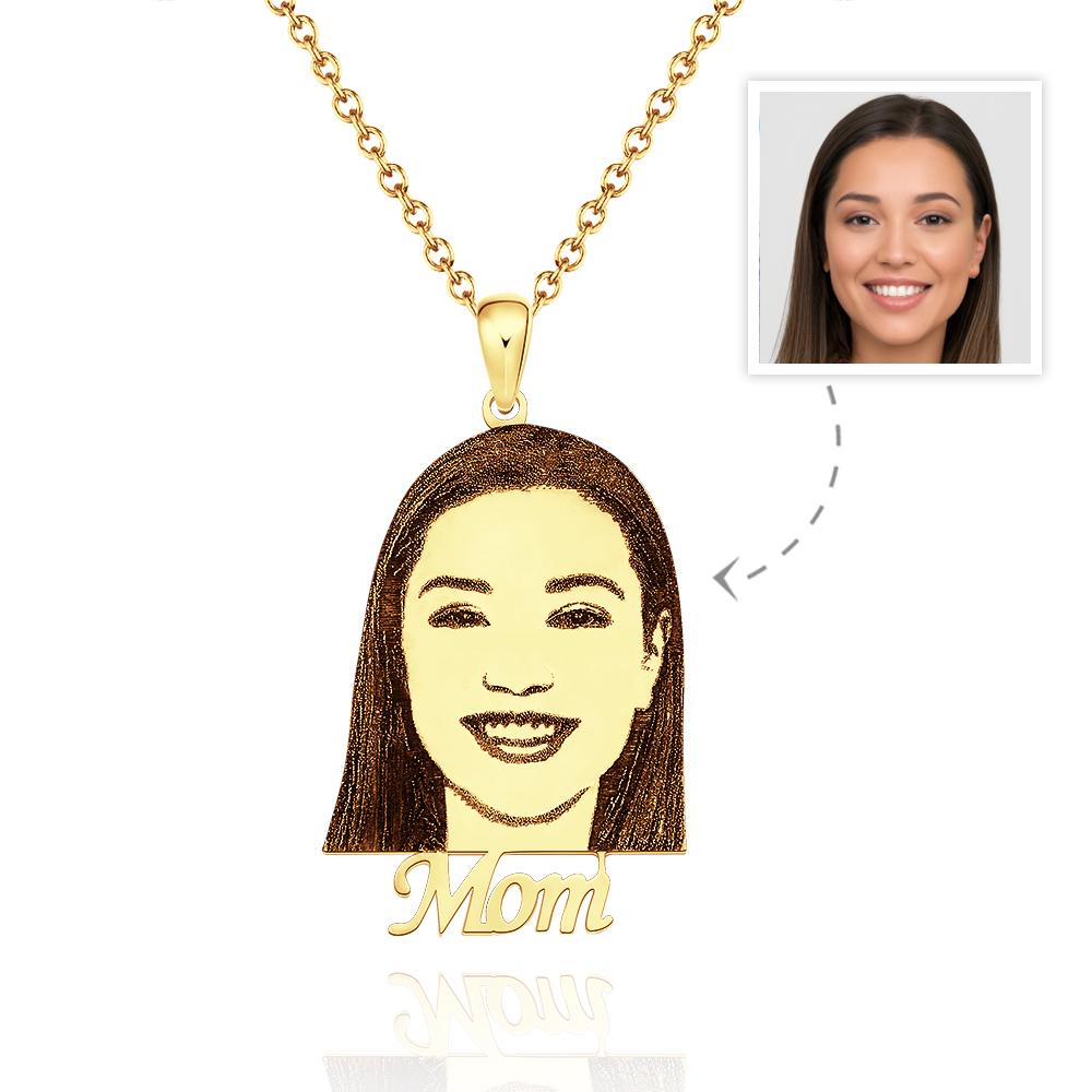 Custom Photo Engraved Necklace Custom Face Creative Gifts - soufeelau
