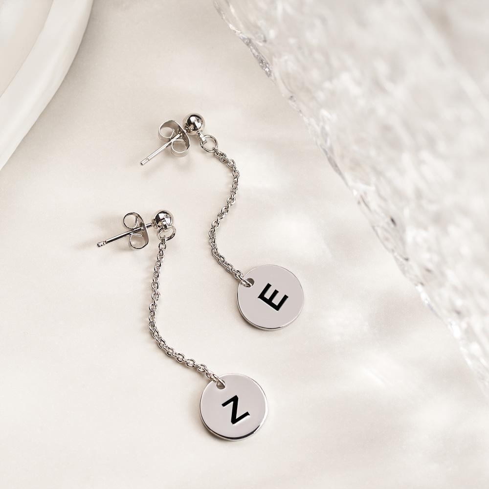 All of You Personalized Dangling Earrings with Initial Sweet and always Beautiful Gift - soufeelau