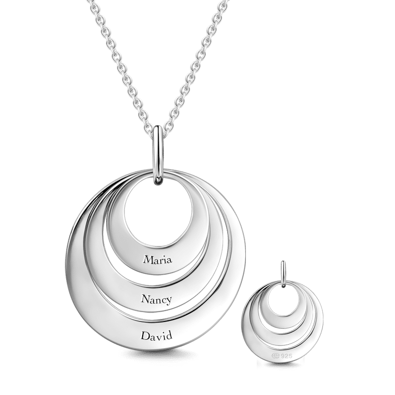 Gift for Mom - Engraved Three Disc Necklace