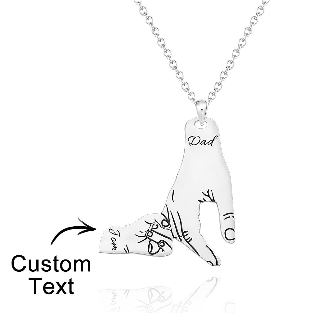 Custom Engraved Necklace Big Hands Small Hands Name Necklace Creative Gift - soufeelau