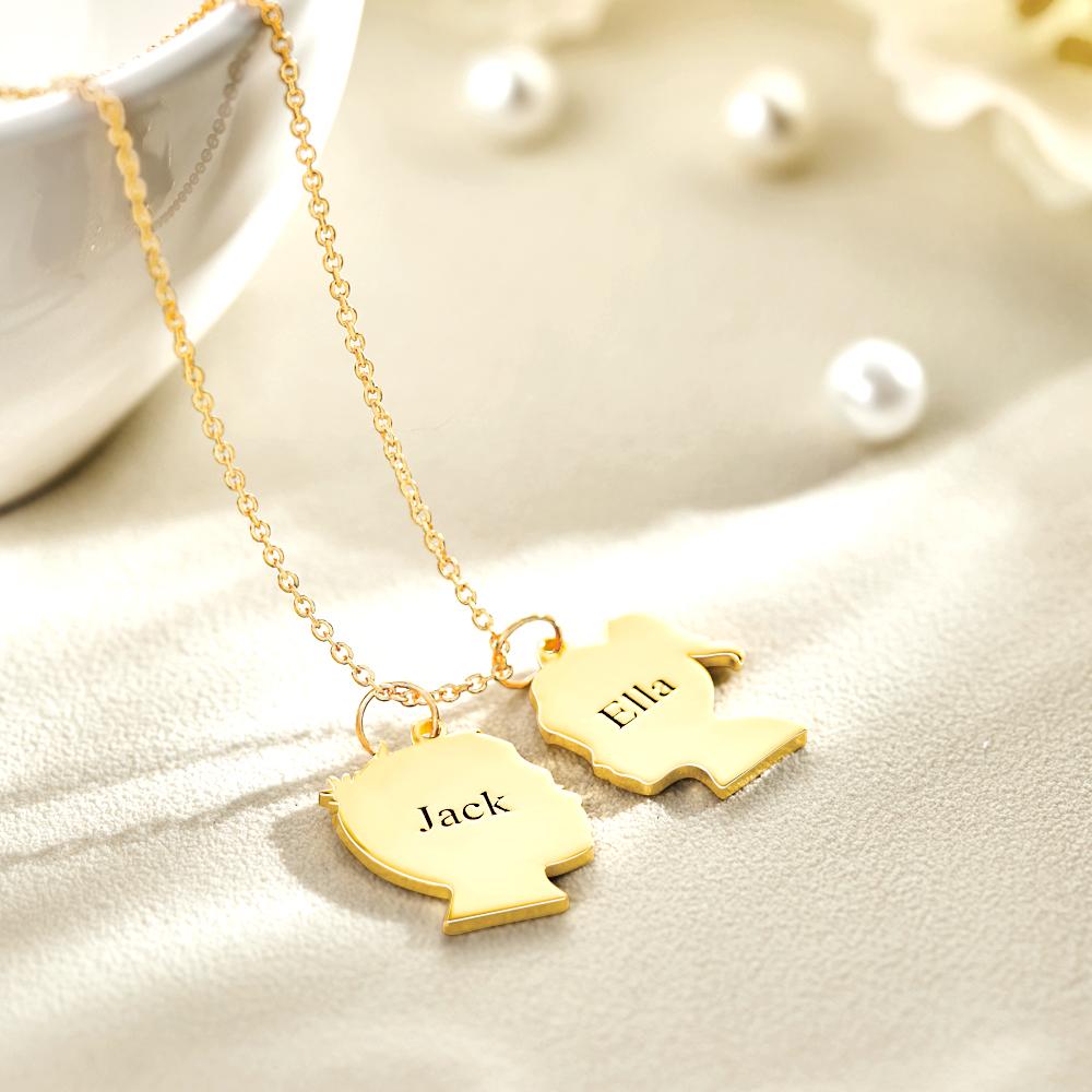 Custom Engraved Necklace Silhouette Unique Gifts - soufeelau