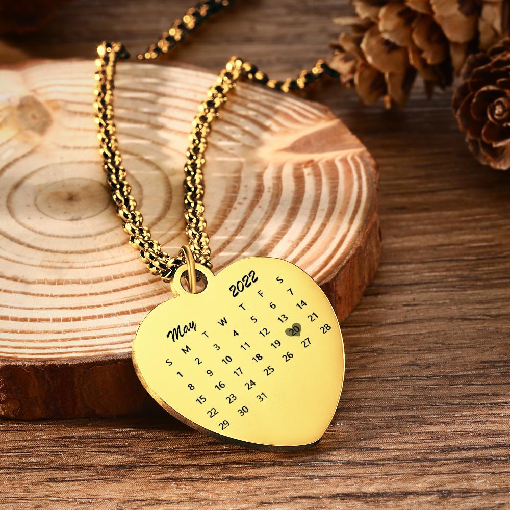 Custom Personalized Date Heart Necklace - soufeelau