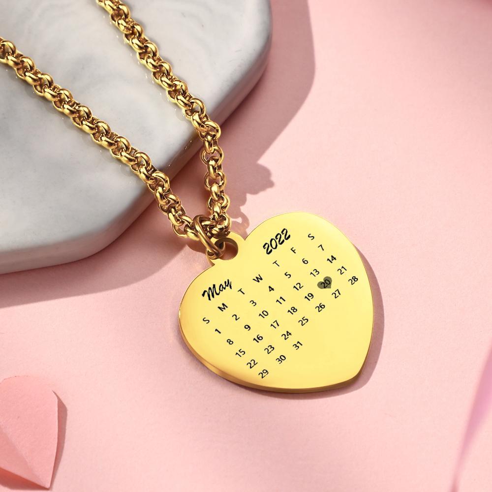 Custom Personalized Date Heart Necklace - soufeelau