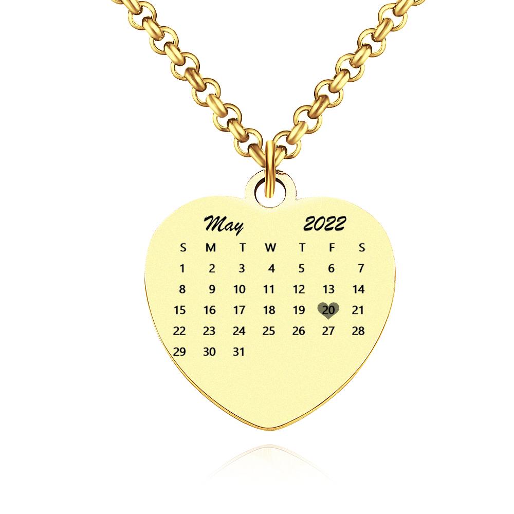 Custom Personalized Date Heart Necklace - soufeelau