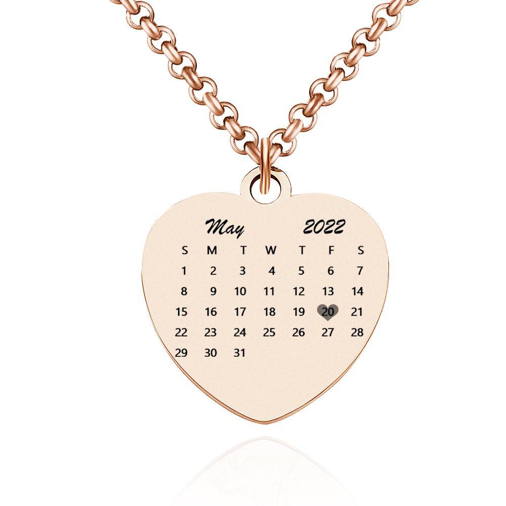 Custom Personalized Date Heart Necklace - soufeelau