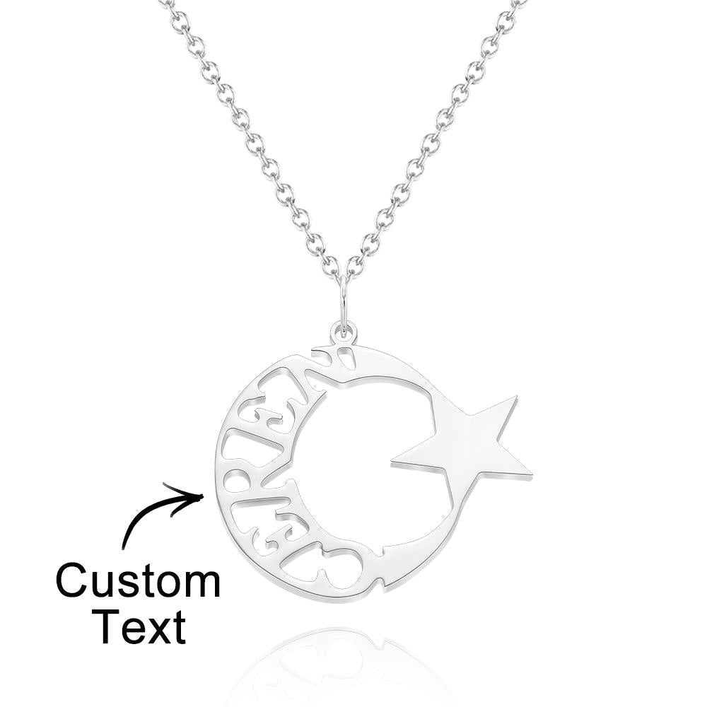 Custom Engraved Necklace Hollow Star Pendant Necklace Gift for Women - soufeelau