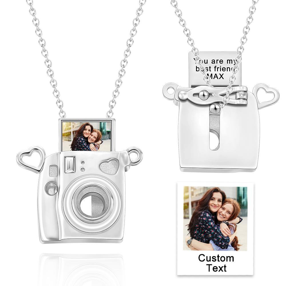 Custom Photo Engraved Necklace Camera Pendant Necklace Creative Gift for Friend - soufeelau