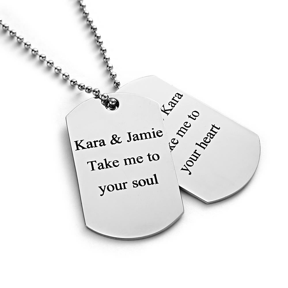 Custom Double Dog Tag Necklace Personalized Men's Jewelry for Wedding Gift And Anniversary - soufeelau