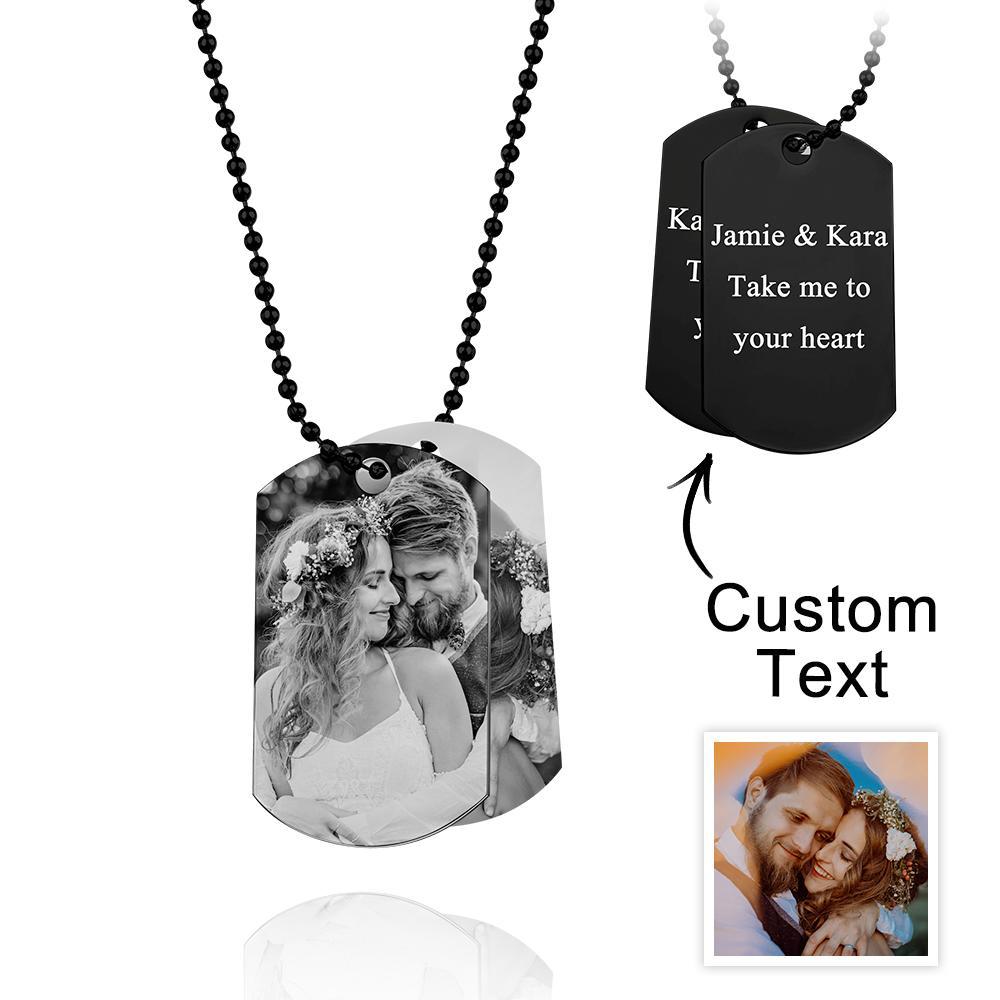 Custom Double Dog Tag Necklace Personalized Men's Jewelry for Wedding Gift And Anniversary - soufeelau