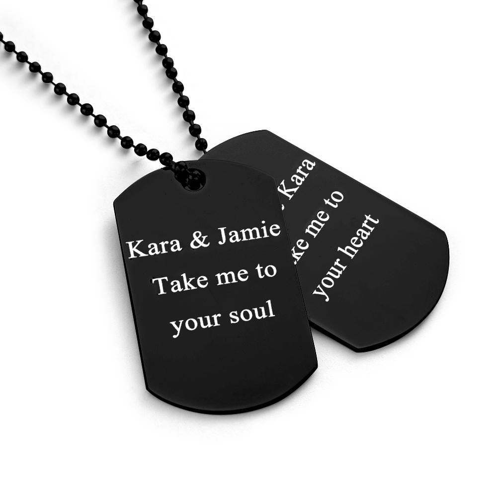 Custom Double Dog Tag Necklace Personalized Men's Jewelry for Wedding Gift And Anniversary - soufeelau