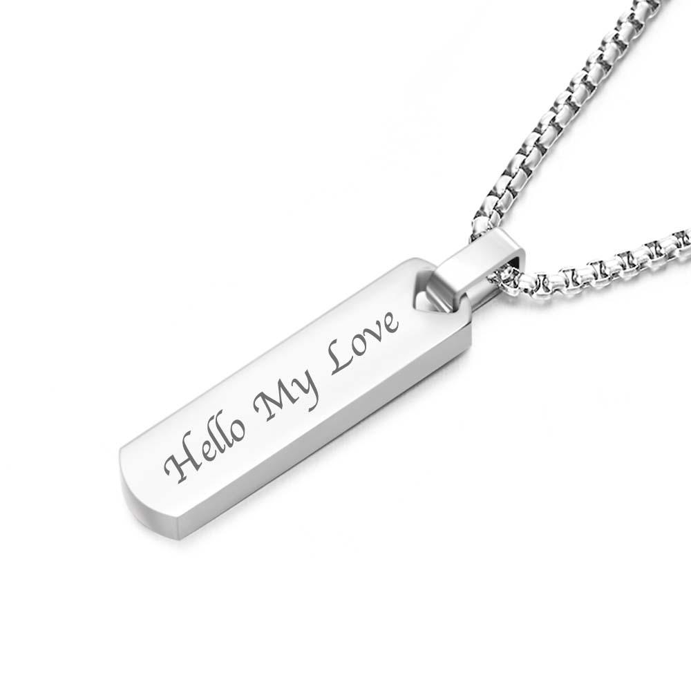 Personalized Bar Necklace for Men Double-sided Stunning and Dainty gift for Christmas Valentines Day Fathers Day Birthday Anniversary Wedding - soufeelau