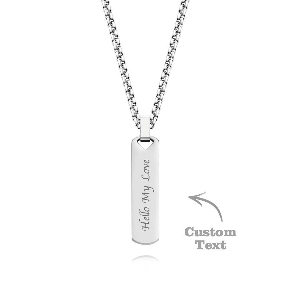 Personalized Bar Necklace for Men Double-sided Stunning and Dainty gift for Christmas Valentines Day Fathers Day Birthday Anniversary Wedding - soufeelau