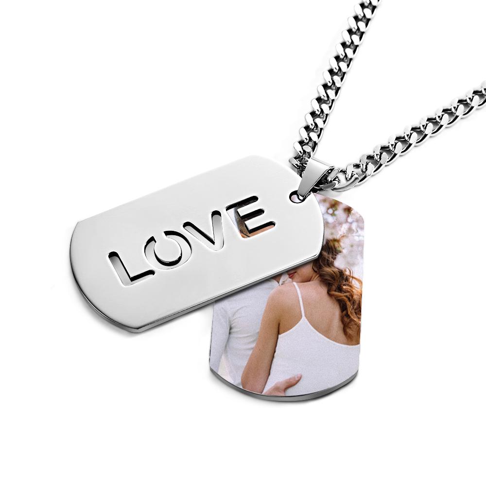 Double Dog Tag Personalised Message Steel Mens Pendants Men Women Boyfriend Bride Groomsman Gift - soufeelau