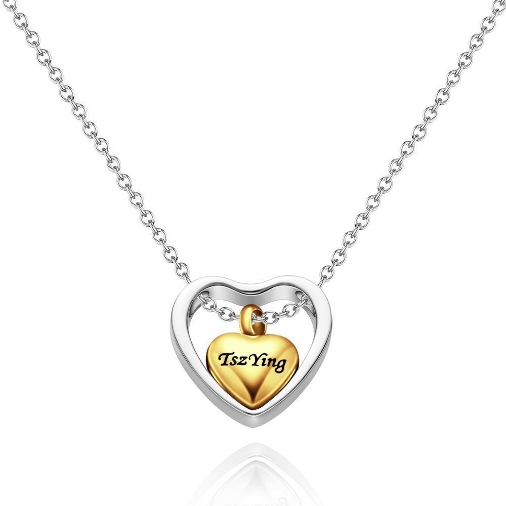Custom Engraved Heart Memorial Urn Pendant Necklace