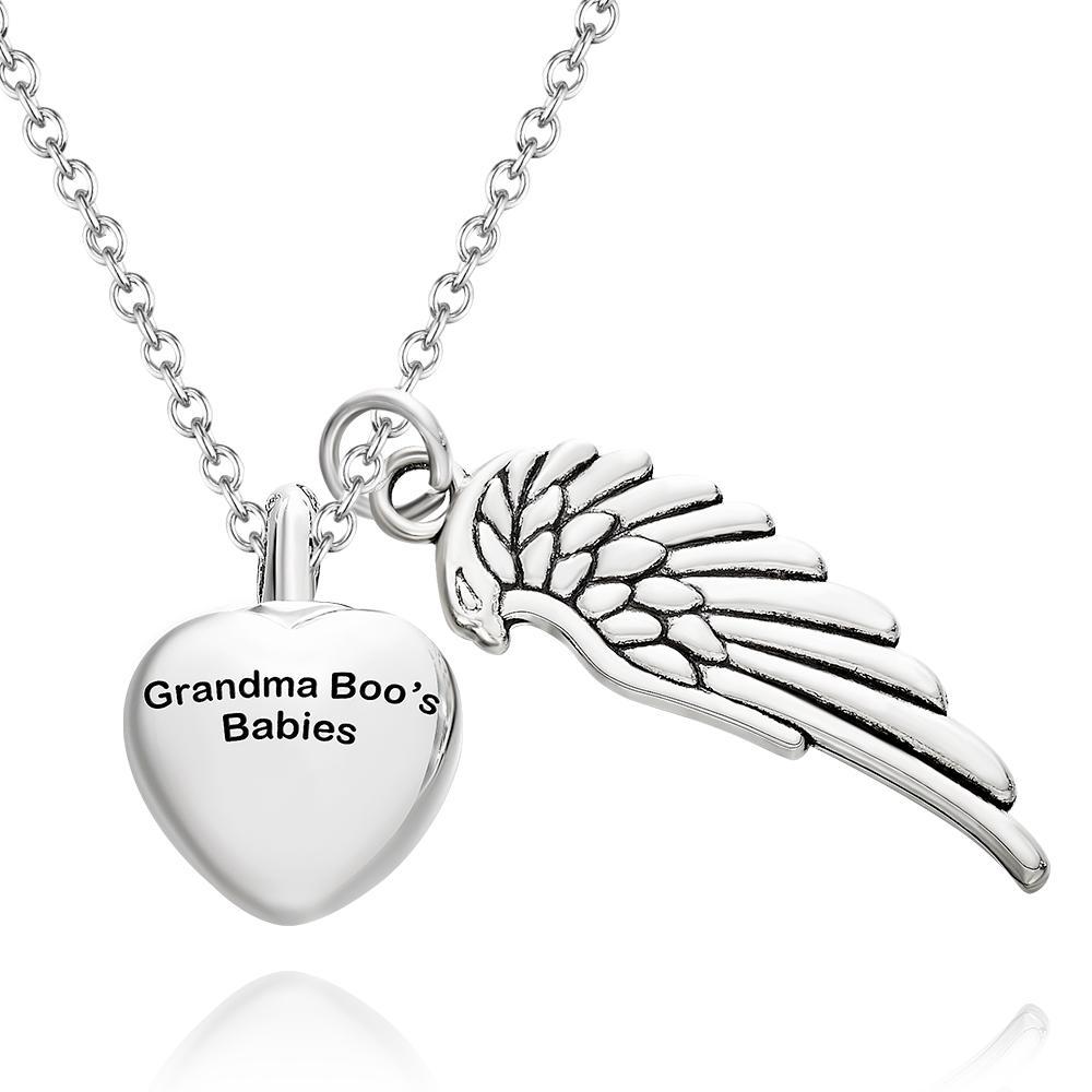 Custom Engraved Necklace Heart Pendant Necklace Memorial Jewelry - soufeelau
