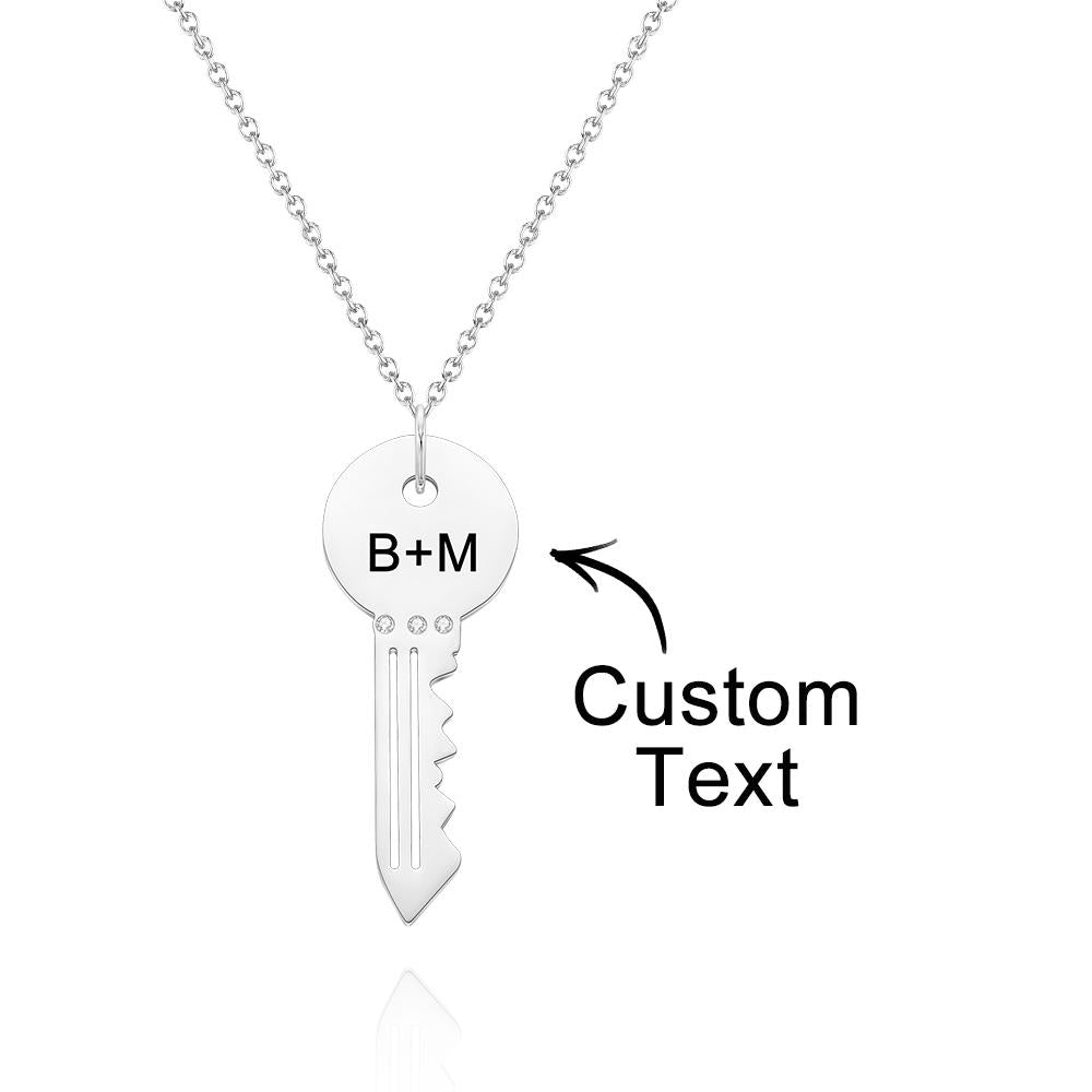 Custom Engraved Necklace Fashion Creative Key Gifts - soufeelau