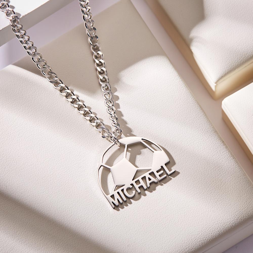 Custom Engraved Football Name Necklace Special Gift for Him - soufeelau