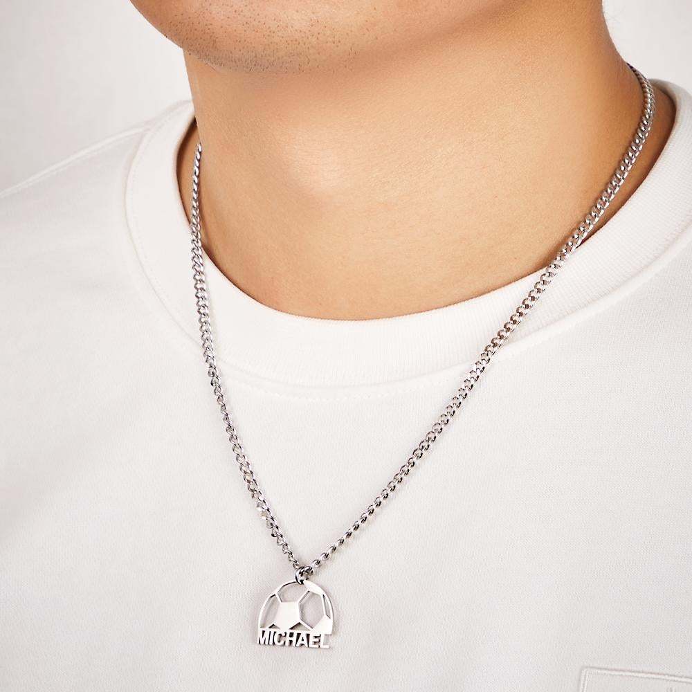 Custom Engraved Football Name Necklace Special Gift for Him - soufeelau