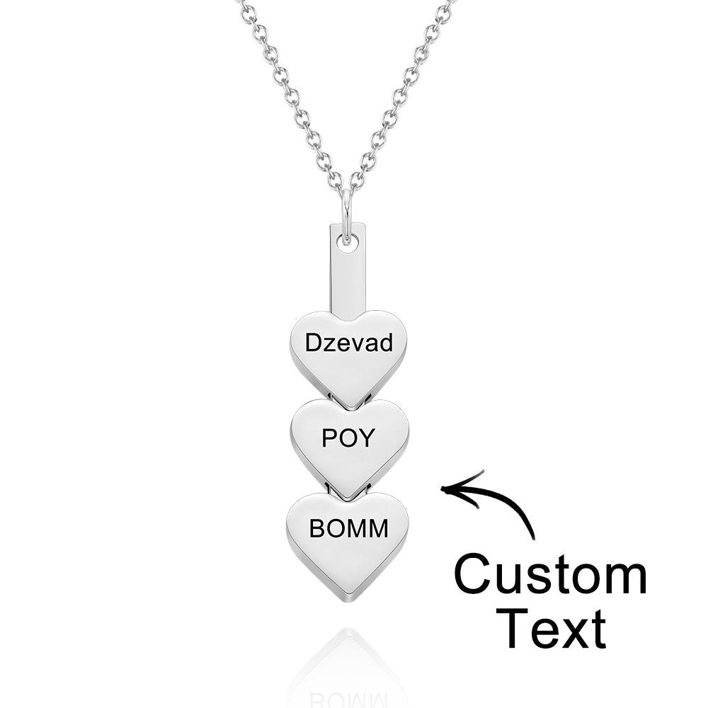 Custom Engraved Necklace Peach Heart Stitching Necklace Gift for Her - soufeelau