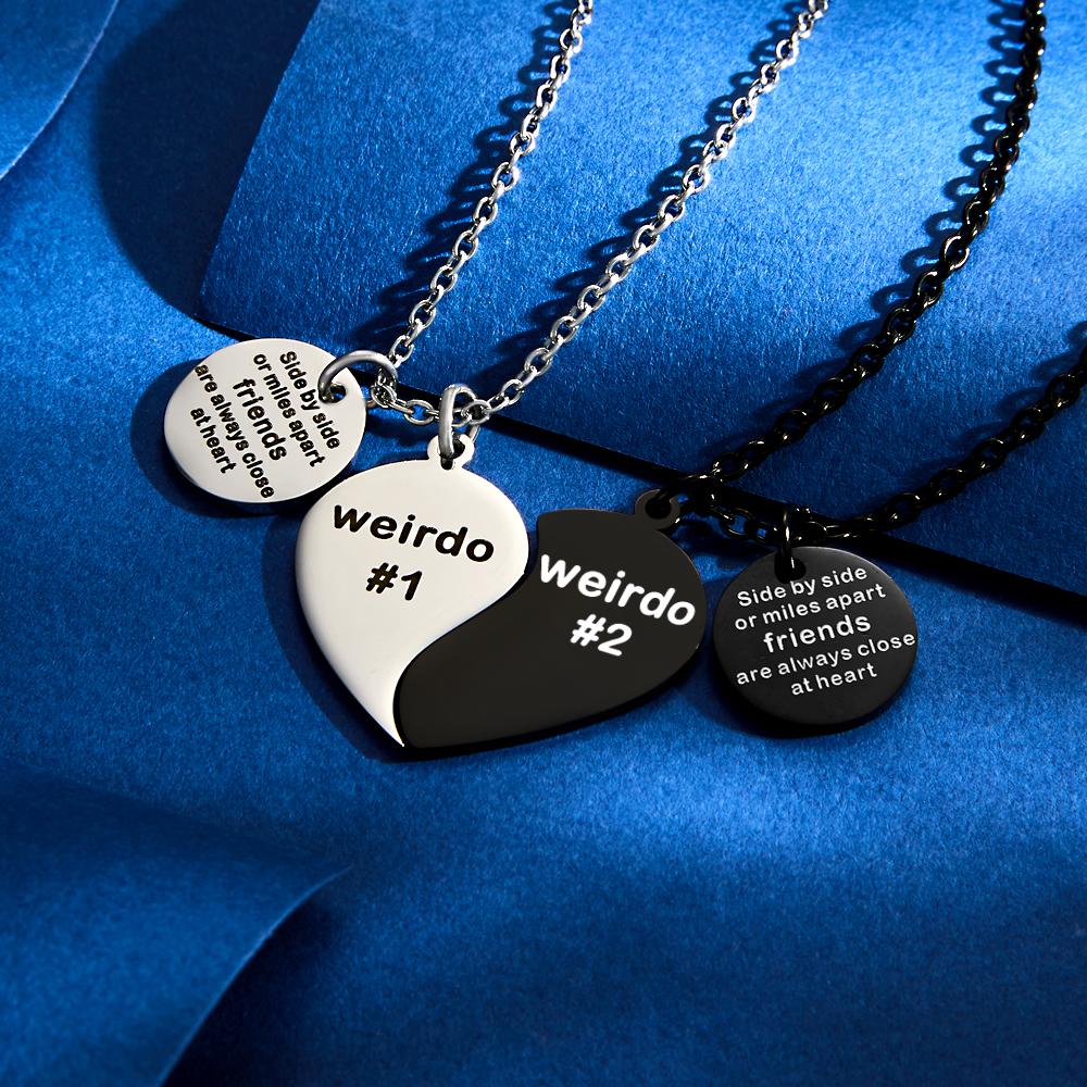 Custom Engraved Necklace Pair of Commemorative Gifts for Friend - soufeelau