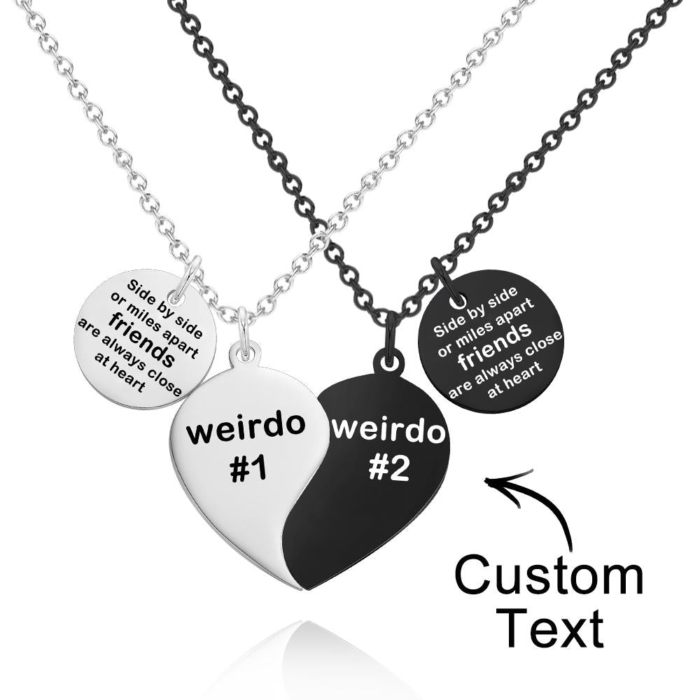 Custom Engraved Necklace Pair of Commemorative Gifts for Friend - soufeelau