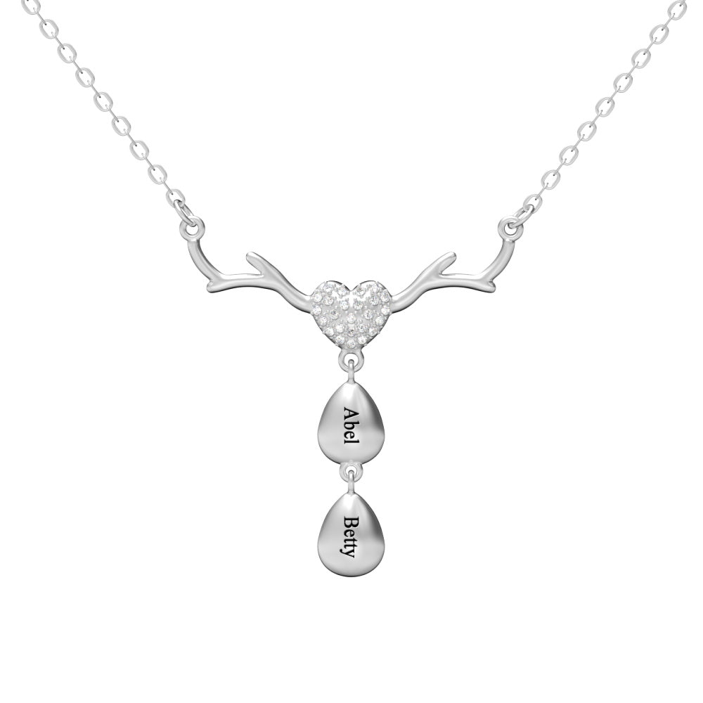 Custom Necklace for Mom Personalized Engraved Water Drop Necklace - soufeelau