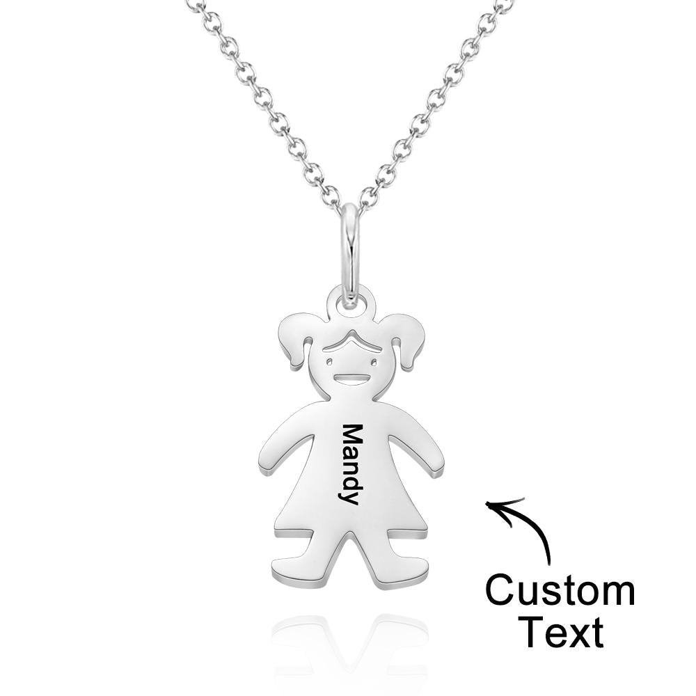 Custom Name Engraved Necklace Child Creative Gifts - soufeelau