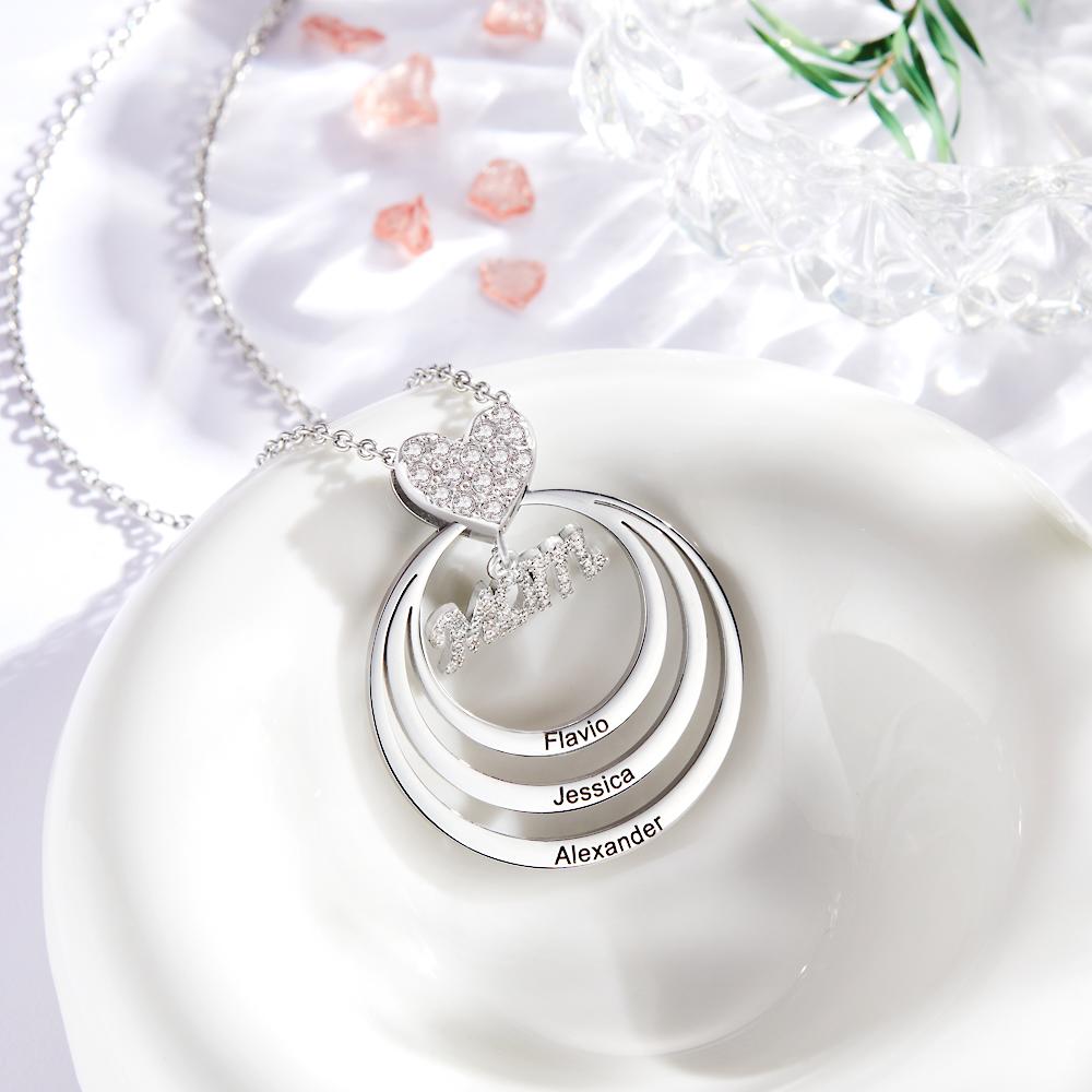 Custom Engraved Necklace Simple Circularity Family Gifts - soufeelau