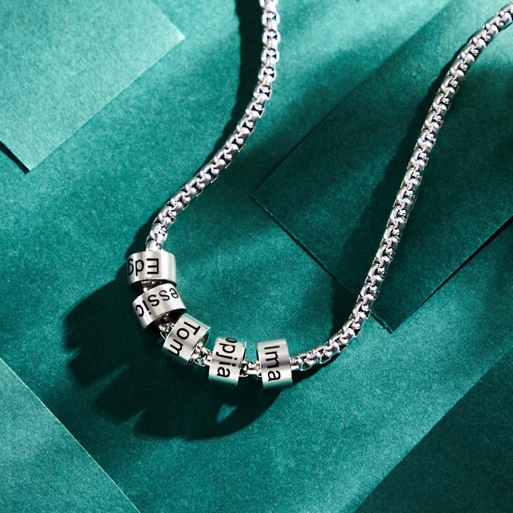 Custom Engraved Necklace Bead Collarbone Chain Men's Gifts - soufeelau