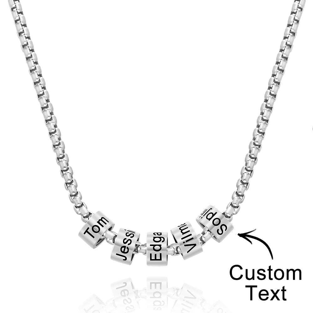 Custom Engraved Necklace Bead Collarbone Chain Men's Gifts - soufeelau
