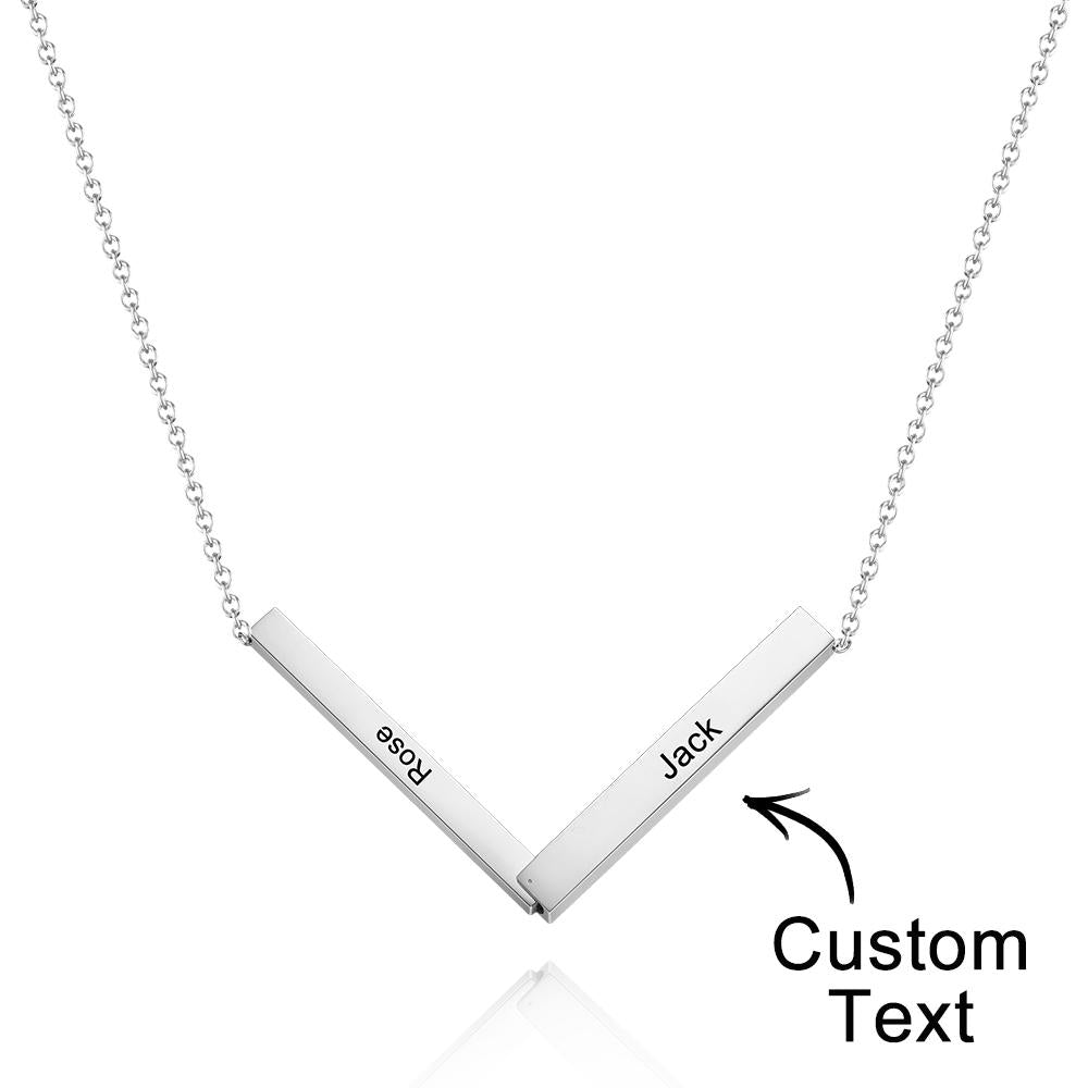 Custom Engraved Necklace Folded Square Necklace Creative Gift for Women - soufeelau