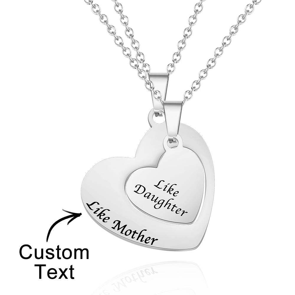 Engraved Heart Hollow Necklaces Set Custom Elegant Heart Pendant Necklace - soufeelau