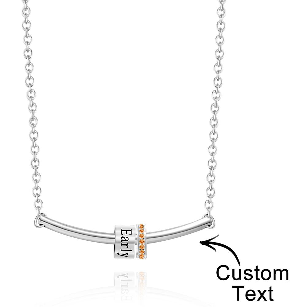 Custom Engraved Necklace Name Diamond Beads Necklace Gift for Women - soufeelau