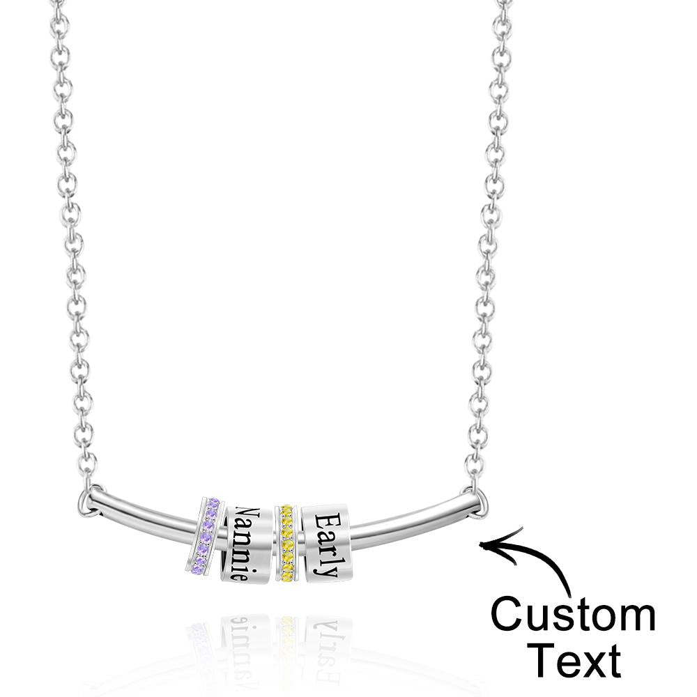 Custom Engraved Necklace Name Diamond Beads Necklace Gift for Women - soufeelau