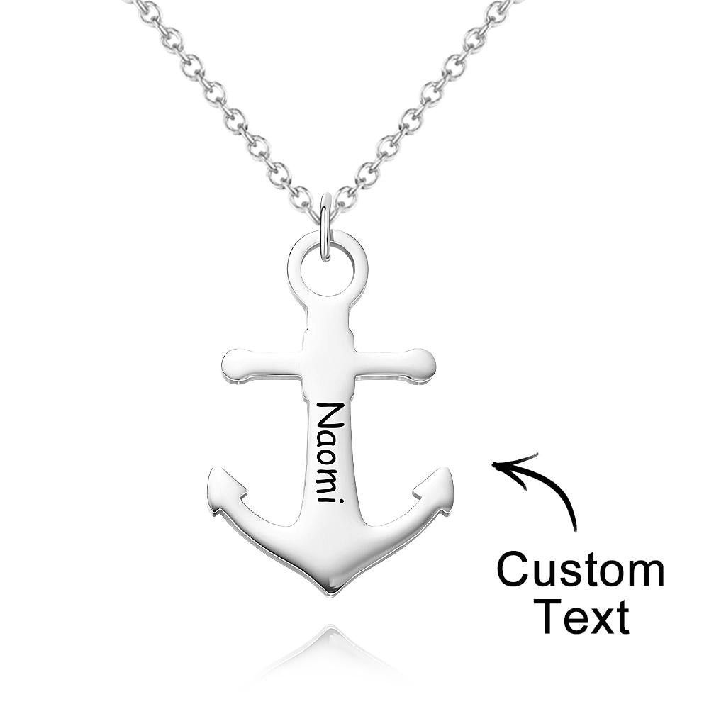 Custom Engraved Necklace Personalized Anchor Necklace Gift for Women - soufeelau