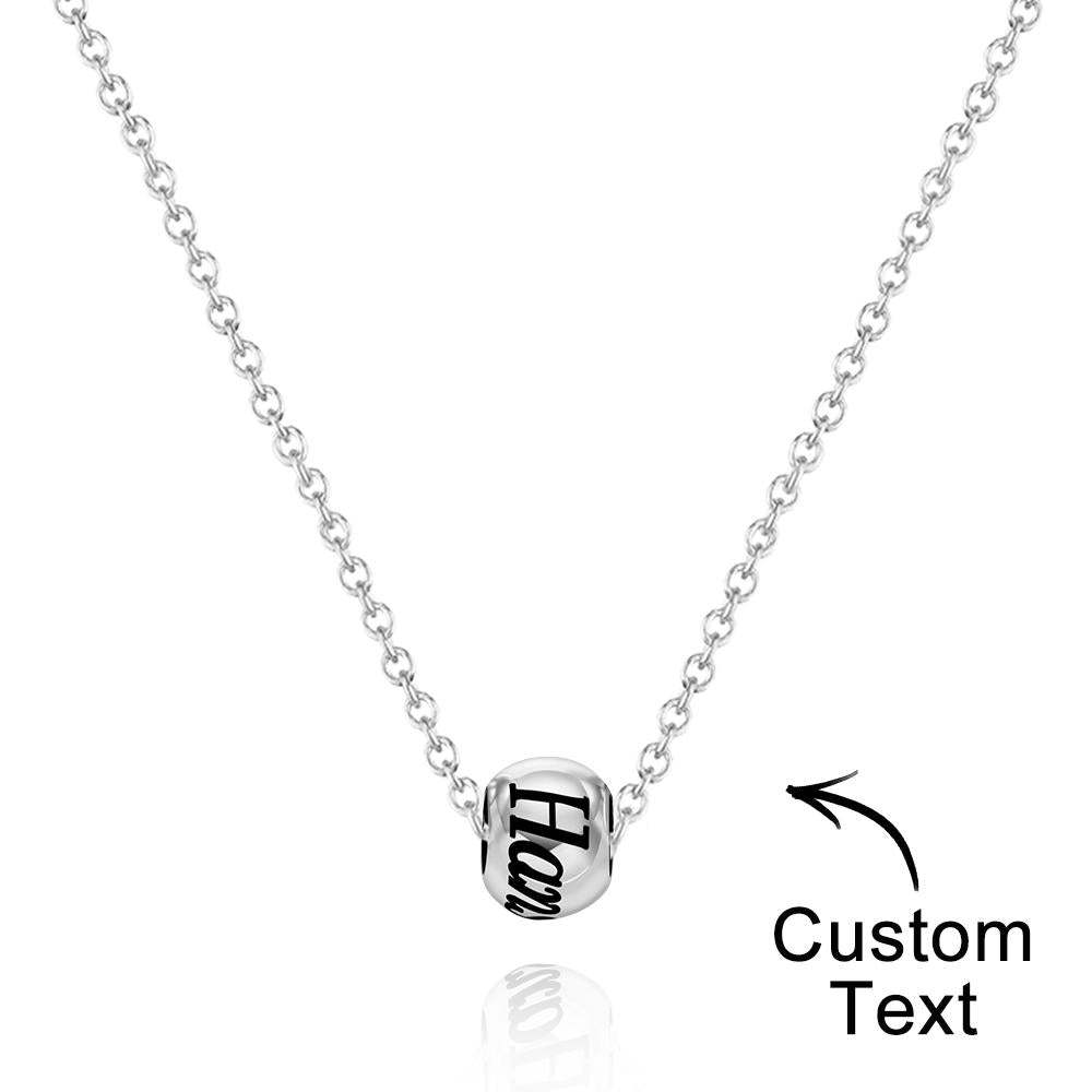 Custom Engraved Necklace Optional Bead Necklace Unique Gift - soufeelau
