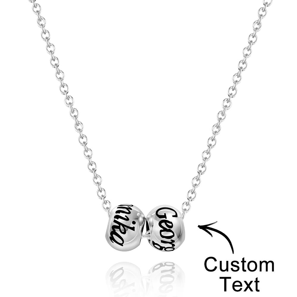 Custom Engraved Necklace Optional Bead Necklace Unique Gift - soufeelau