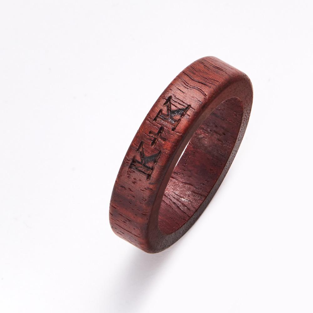 Custom Wood Ring Personalized Ring Engraved Wedding Ring Wooden Ring Mens Jewelry - soufeelau