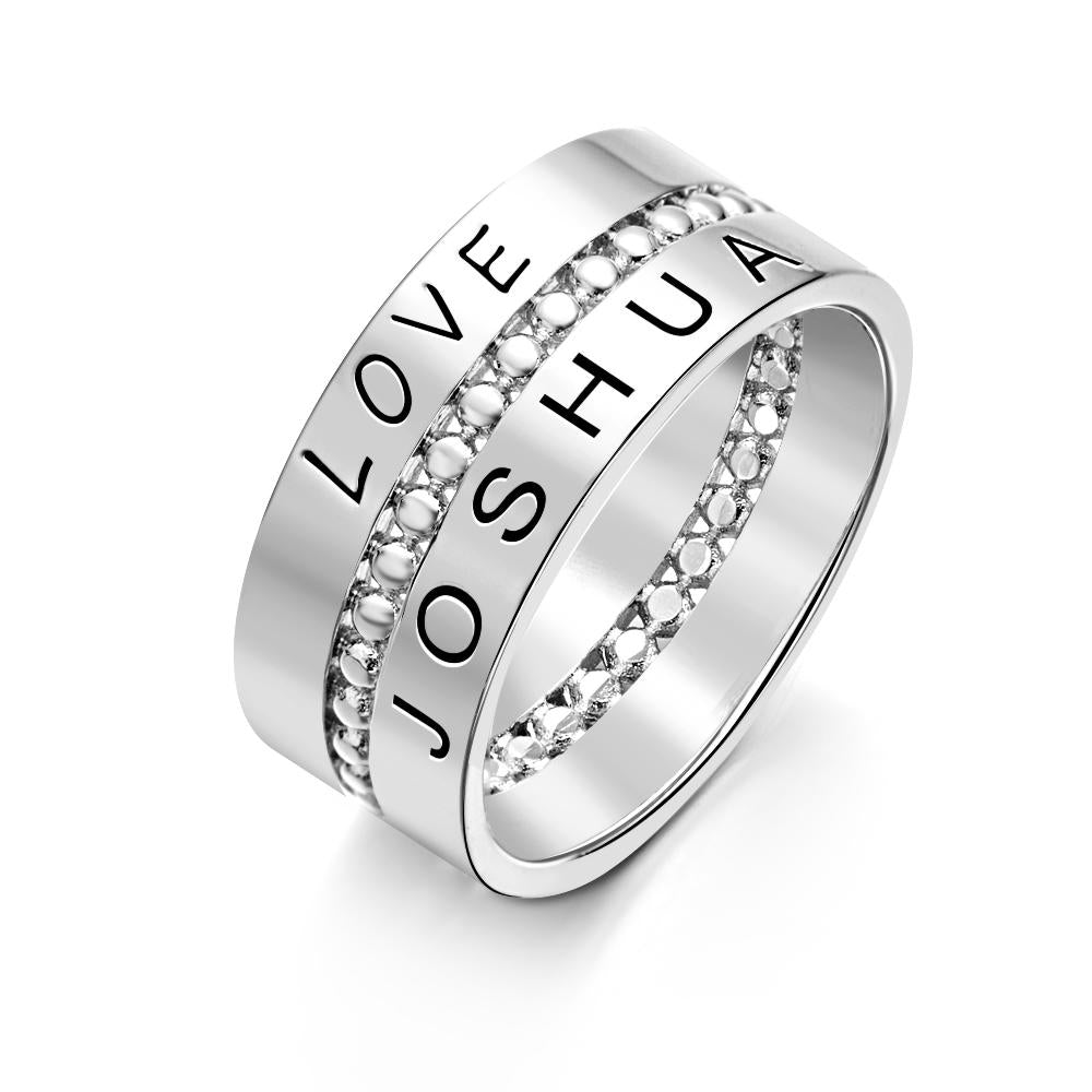 Personalized Gift for Mother's Day Personalized Stacking Rings Gold Filled Gold Name Ring - soufeelau