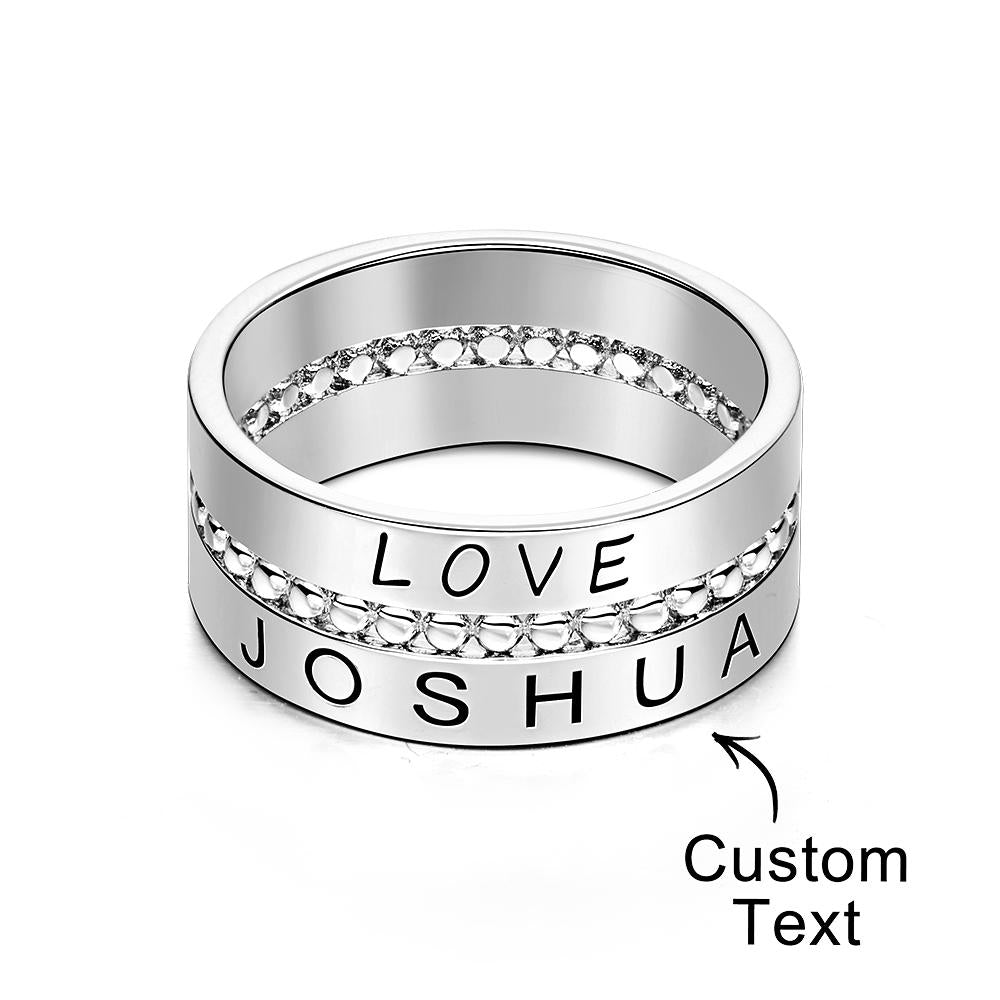 Personalized Gift for Mother's Day Personalized Stacking Rings Gold Filled Gold Name Ring - soufeelau