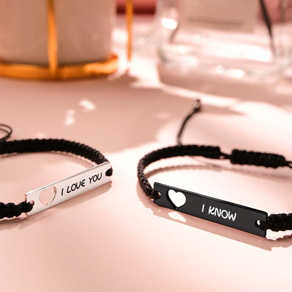 Custom Scannable Spotify Code Bracelet Braided Rope Couple Gifts - soufeelau