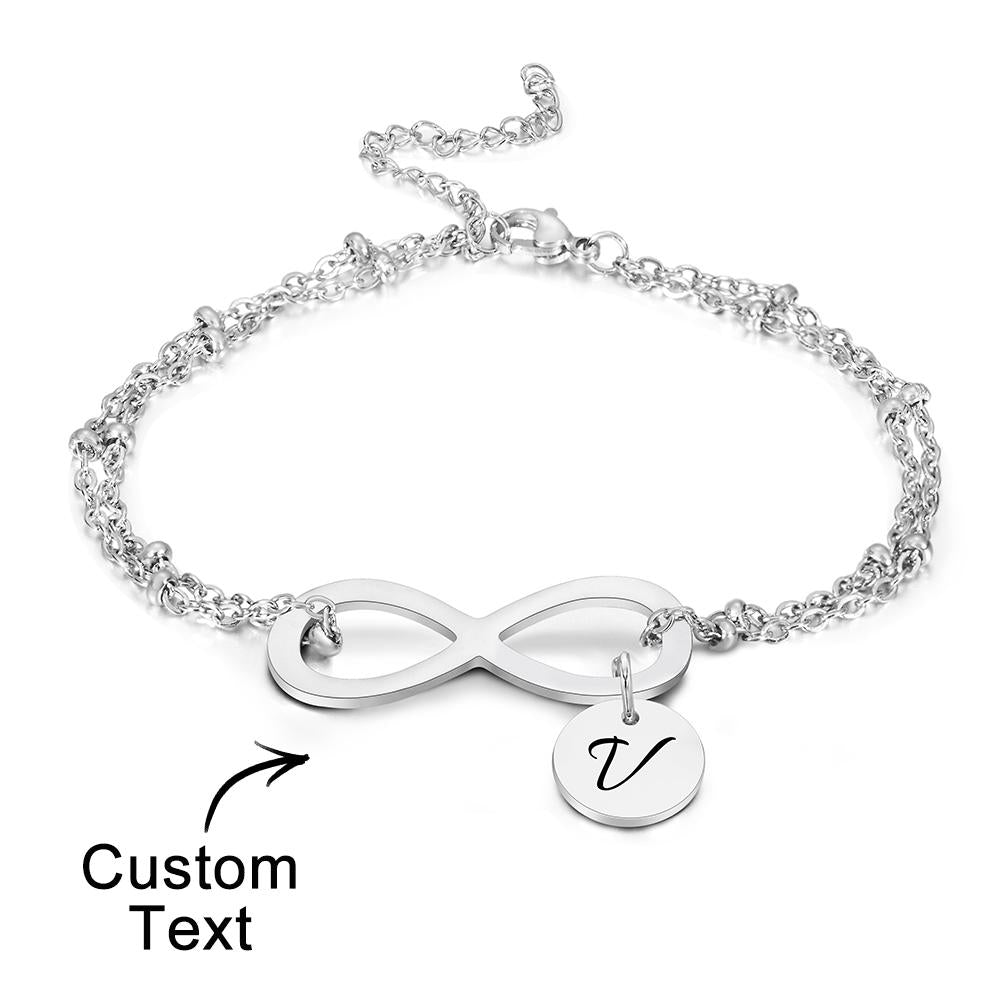 Custom Letter Bracelet Personalized Bracelet Pendent Infinity Love for Her - soufeelau