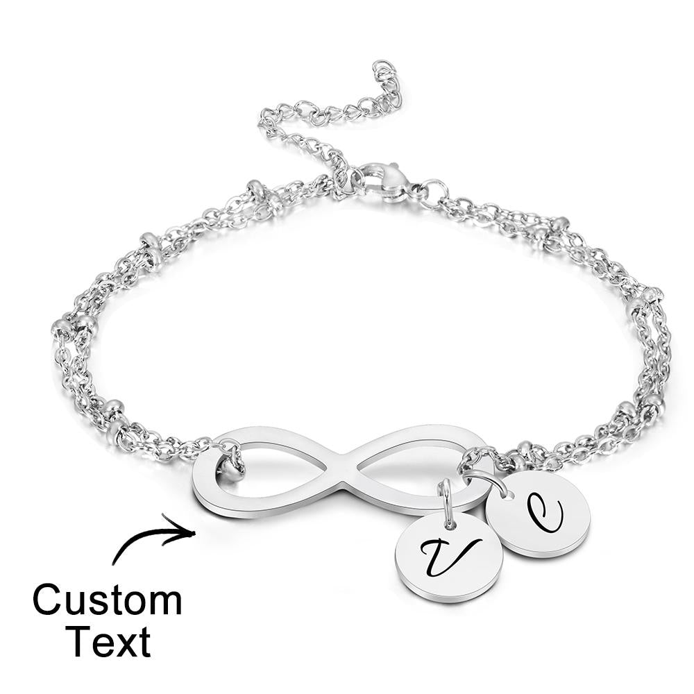 Custom Letter Bracelet Personalized Bracelet Pendent Infinity Love for Her - soufeelau