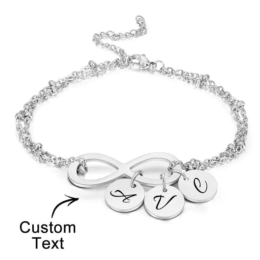Custom Letter Bracelet Personalized Bracelet Pendent Infinity Love for Her - soufeelau