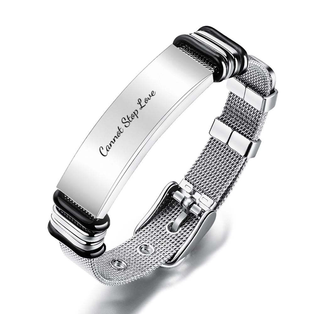 Spotify Music Stainless Steel Bracelet with Optional Personalized Photo Best Gifts for Men Gifts for Couples - soufeelau