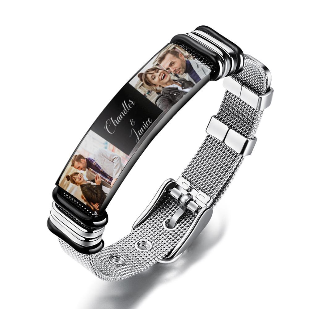 Stainless Steel Bracelet With Spotify Music With Optional Personalized Photo Best Gifts For Men Gifts For Couples